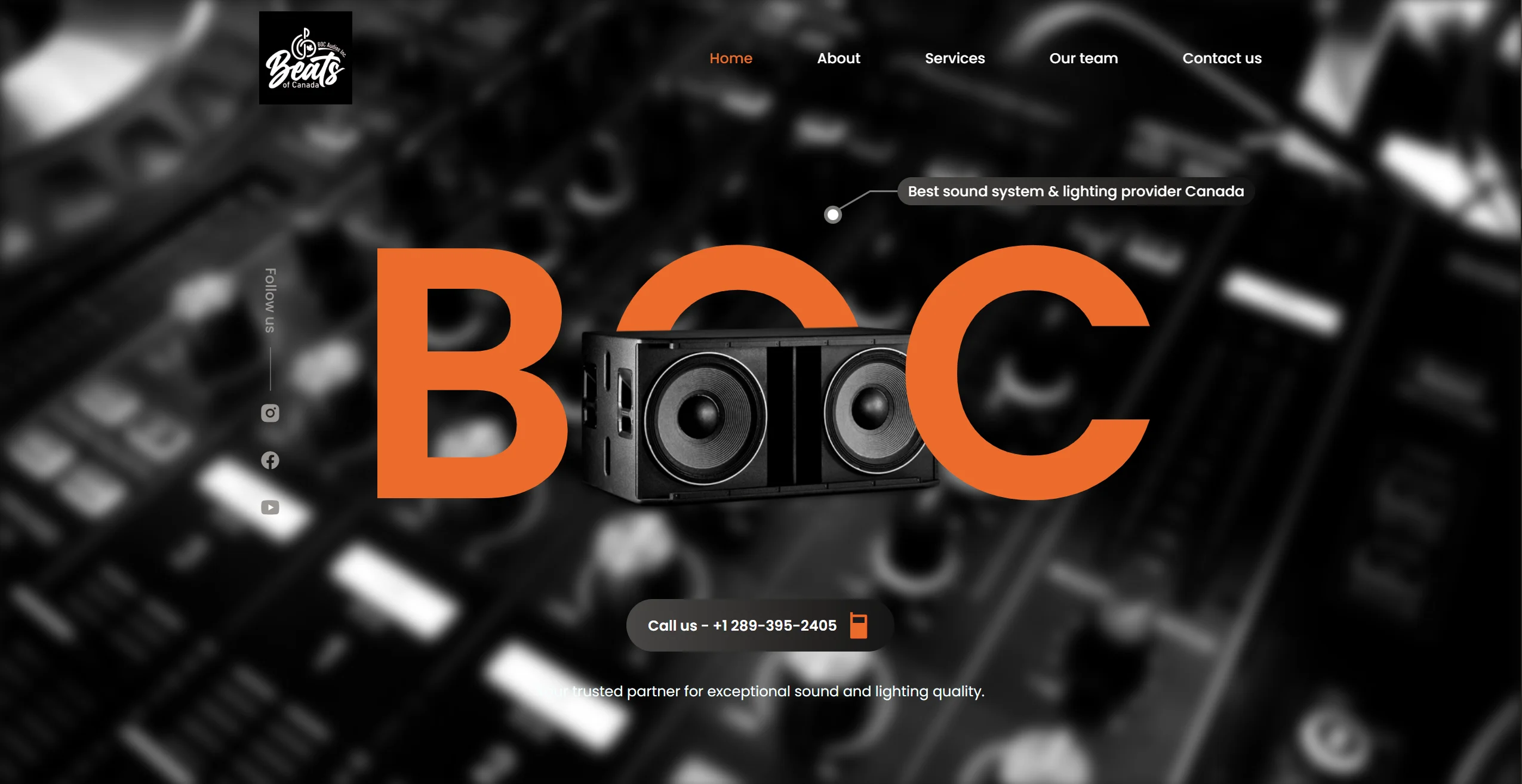 BOC — Beats of Canada — custom website built by Infinium Cloud, Toronto web development company